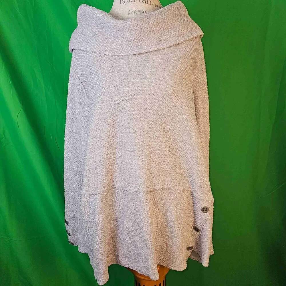 NWOT‎ Soft Surroundings Womens Gray Cowl Neck Sweater 2X